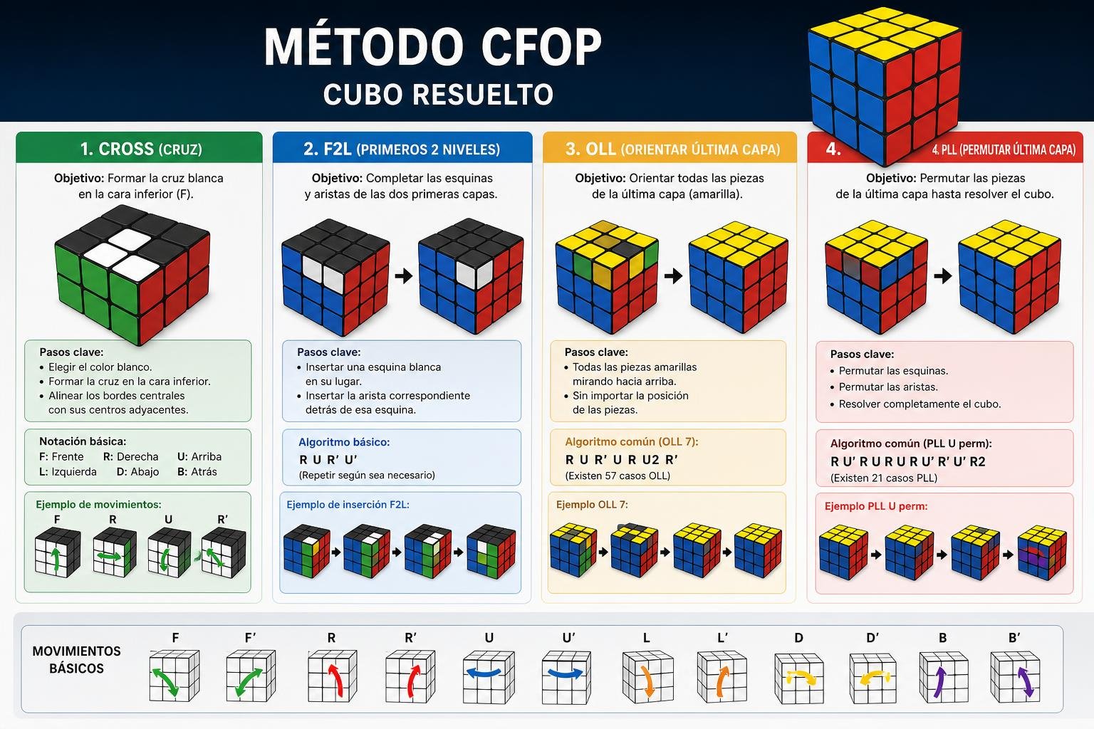 Mejora tu velocidad en speedcubing con técnicas CFOP