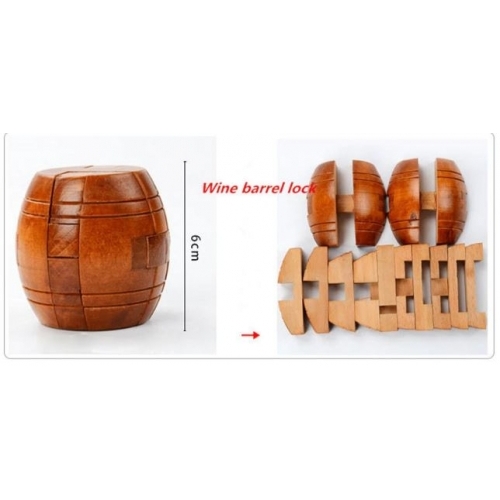  Puzzle Retro wine barrel Kong Mingsuo 6cm