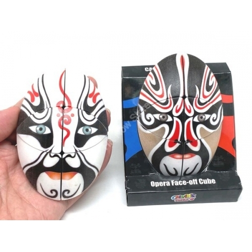Calvin's Puzzle Art Collection - Chinese Opera FACE-OFF Cube (Black & White Masks)