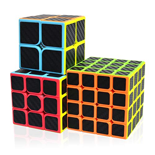  Pack Combo 3 Cubos Fibra de Carbono 2x2 + 3x3 + 4x4 