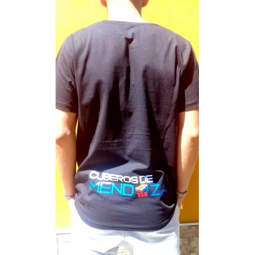 Remera 'Club Cuberos Mendoza' 2020-21 Negra de Algodón Estampada